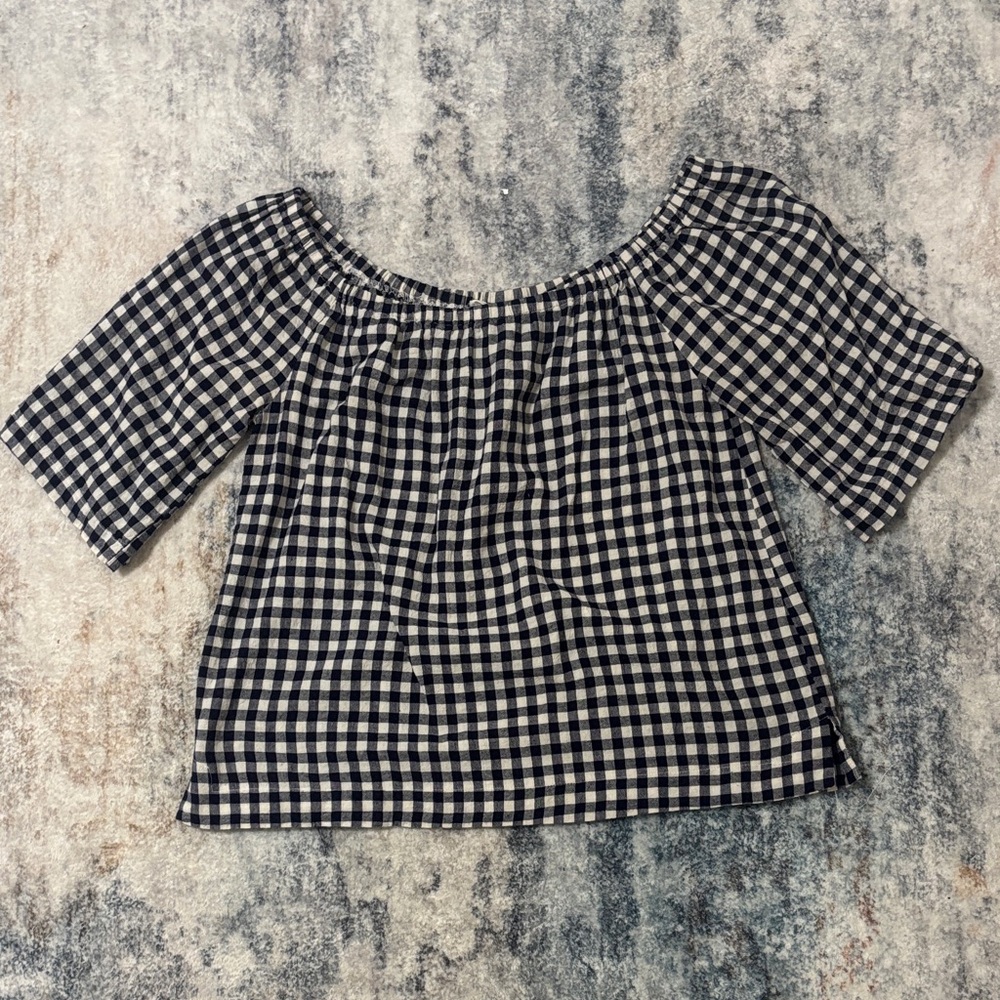 Honey Belle Black and White Gingham Top